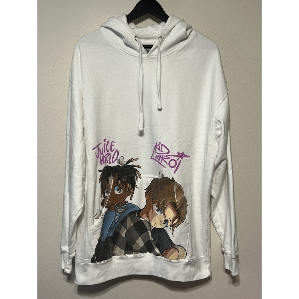 Juice WRLD 999 Anime Hoodie XL White Graphic Double Sided Merch